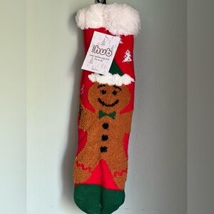 Festive Gingerbread Christmas Slipper Socks